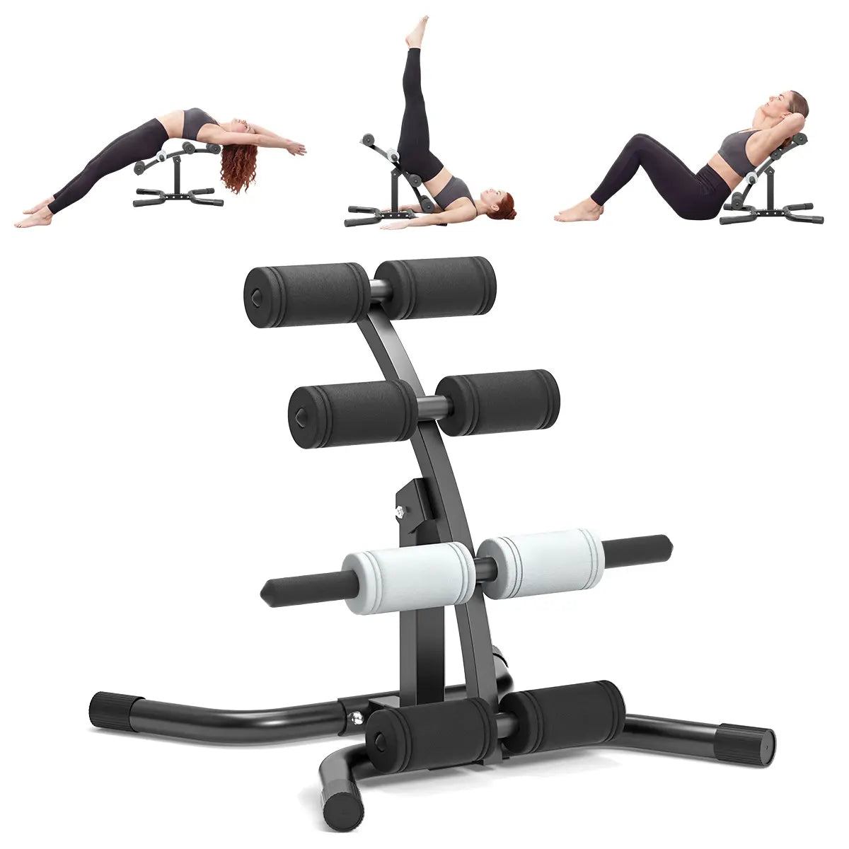 RELIFE REBUILD YOUR LIFE Mini Inversion Table, Unisex Abdominal Training Equipment for Home Gym, Compact Steel Frame Back & Glute Trainer with Foam Rollers, 330 LBS, Workout Machine, Home Abs Workout