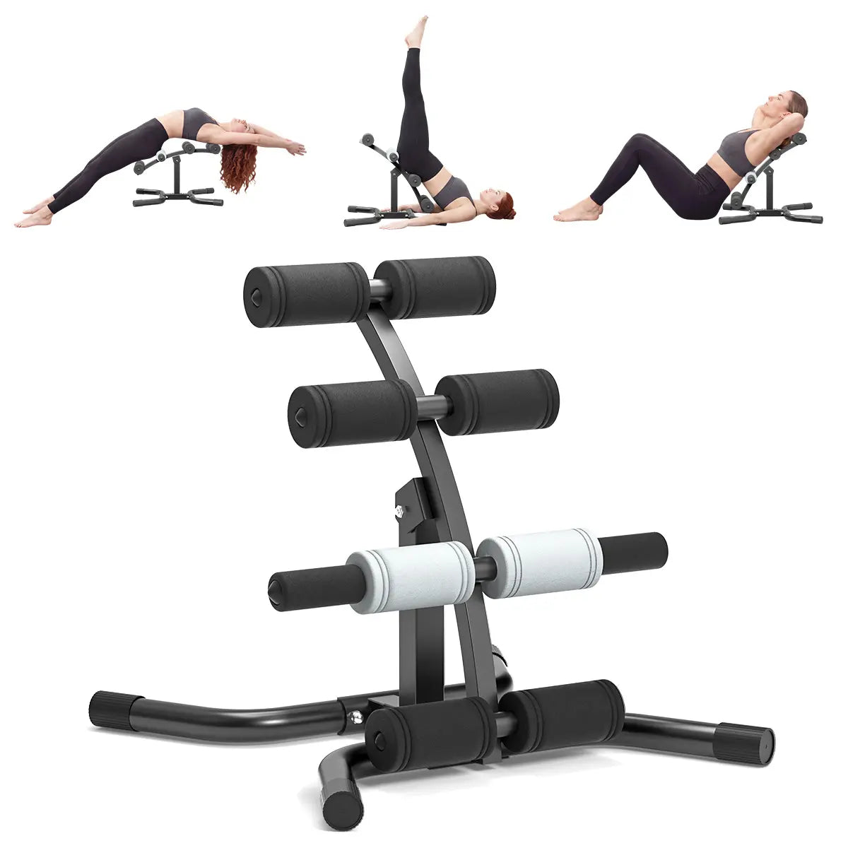 RELIFE REBUILD YOUR LIFE Mini Inversion Table, Unisex Abdominal Training Equipment for Home Gym, Compact Steel Frame Back & Glute Trainer with Foam Rollers, 330 LBS, Workout Machine, Home Abs Workout